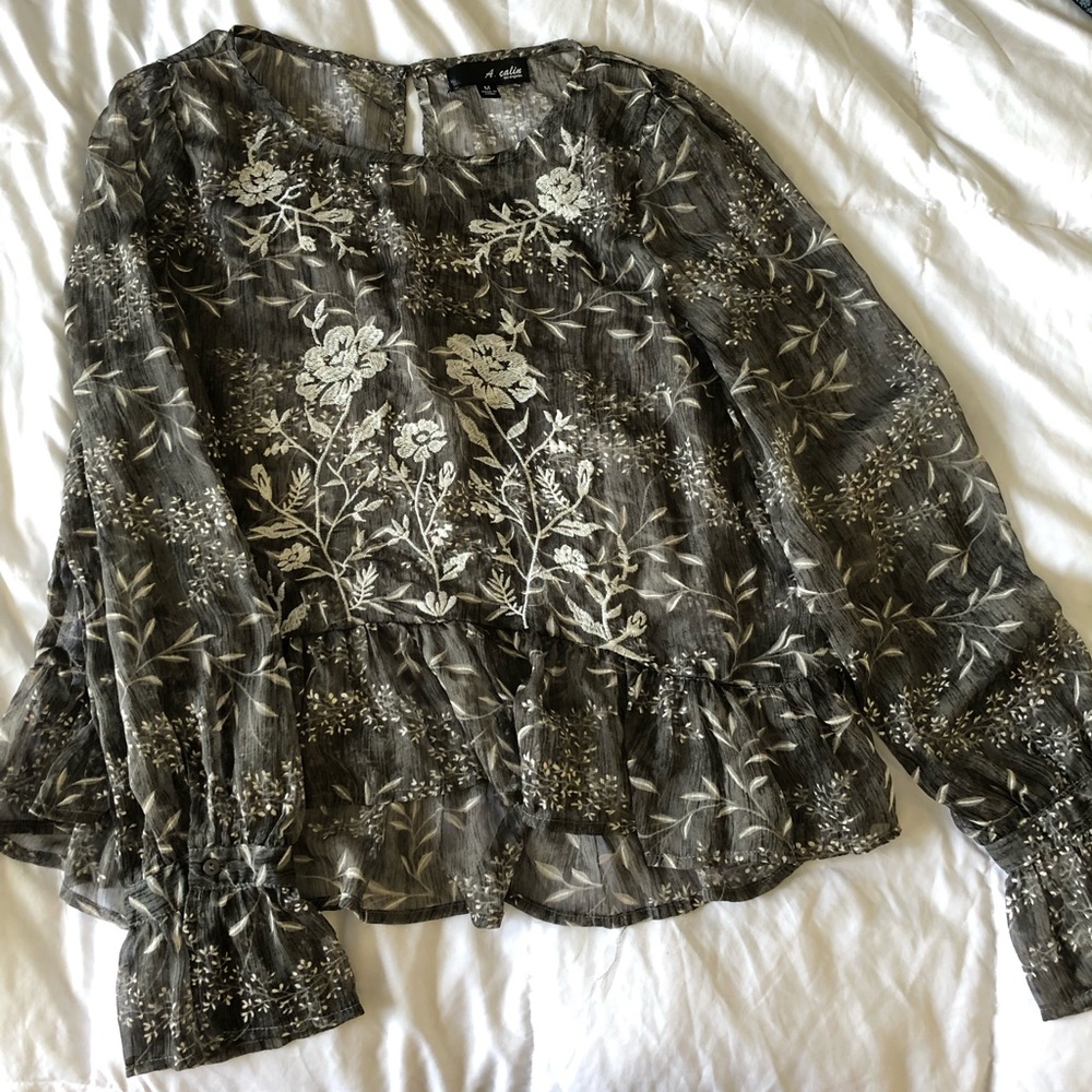 Sheer grey blouse